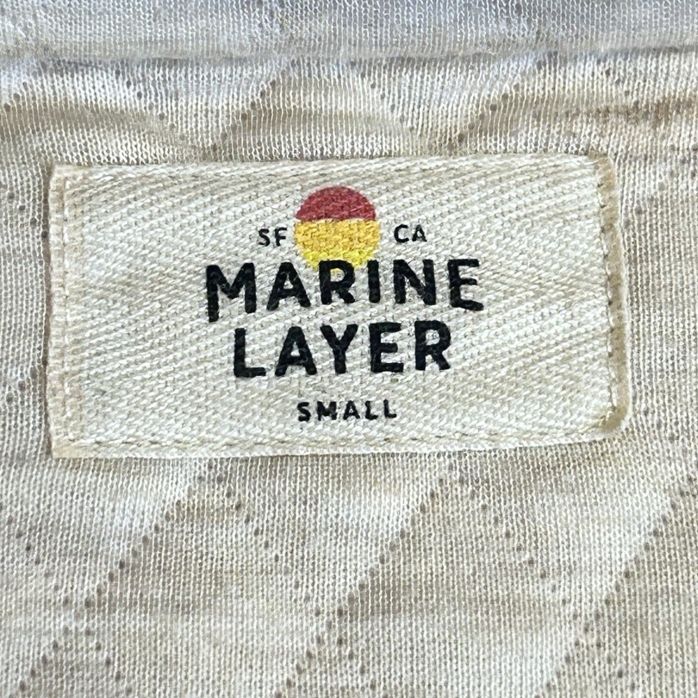 Marine Layer Corbet Pullover Tan Colorblock Quilted 1/4 Zip Peach Maroon Small - Picture 4 of 9